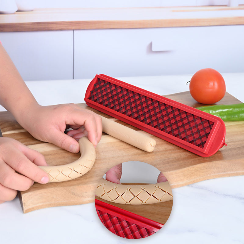 Cross - Groove Sausage & Hot Dog Slicer: Precision Mesh, Ideal Kitchen Accessory. Julia M Home & Kitchen