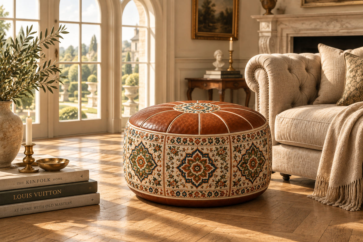 Heritage Floral Storage Pouf Cover