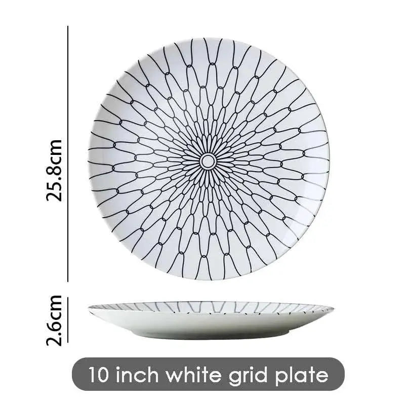 Geometric Pattern Ceramic Dinner Set - Julia M LifeStyles