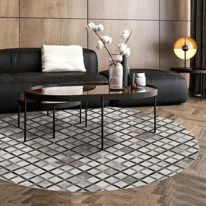 Geometric Pattern Round Carpet - Anti-Slip & Machine Washable - Julia M LifeStyles
