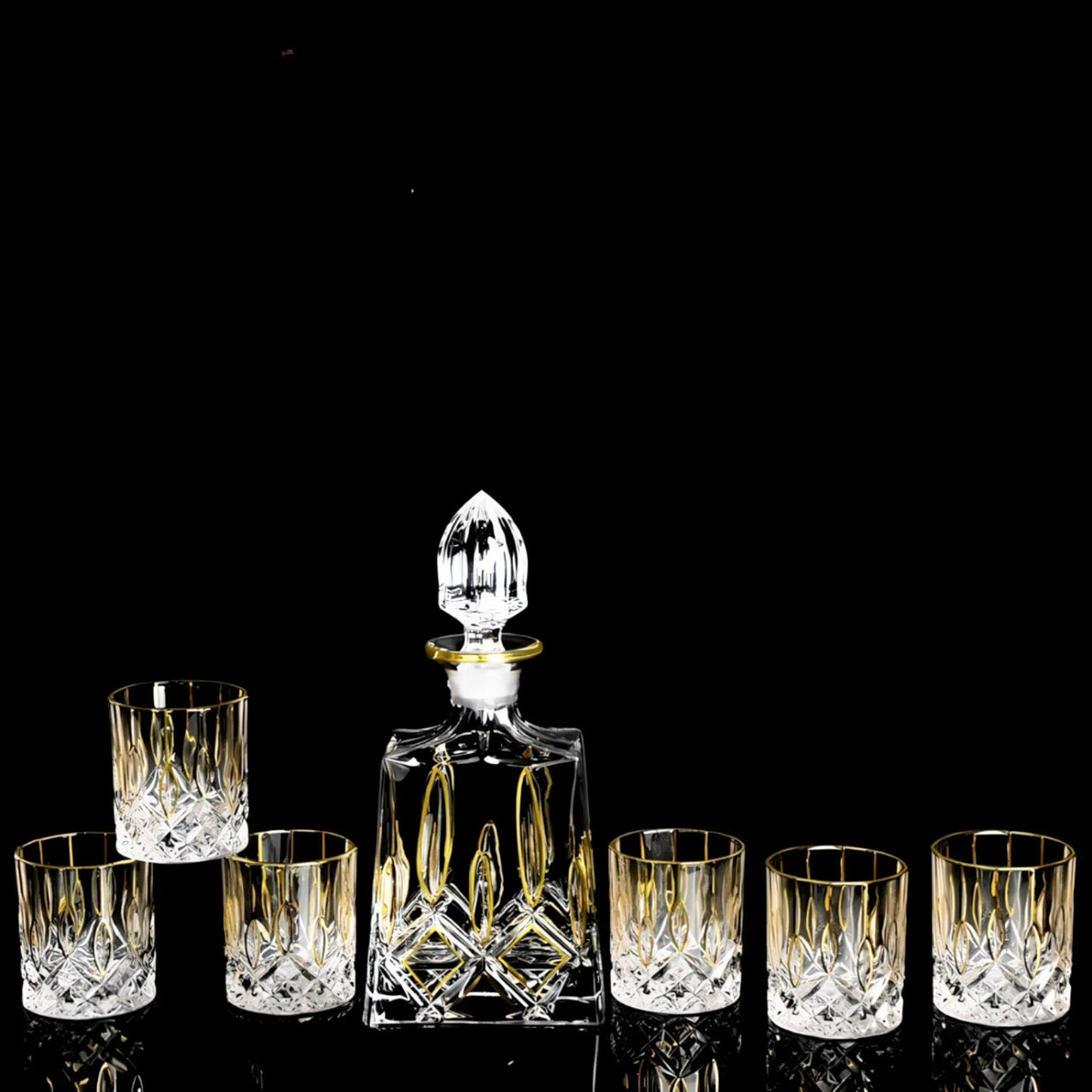 Gold-Lined Crystal Whisky & Wine Glass Set - Julia M LifeStyles