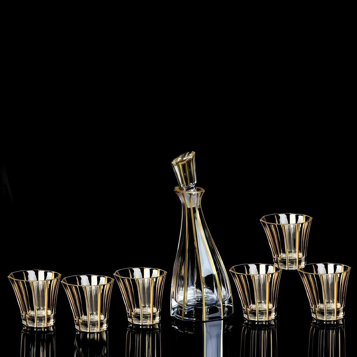 Gold-Lined Crystal Whisky & Wine Glass Set - Julia M LifeStyles