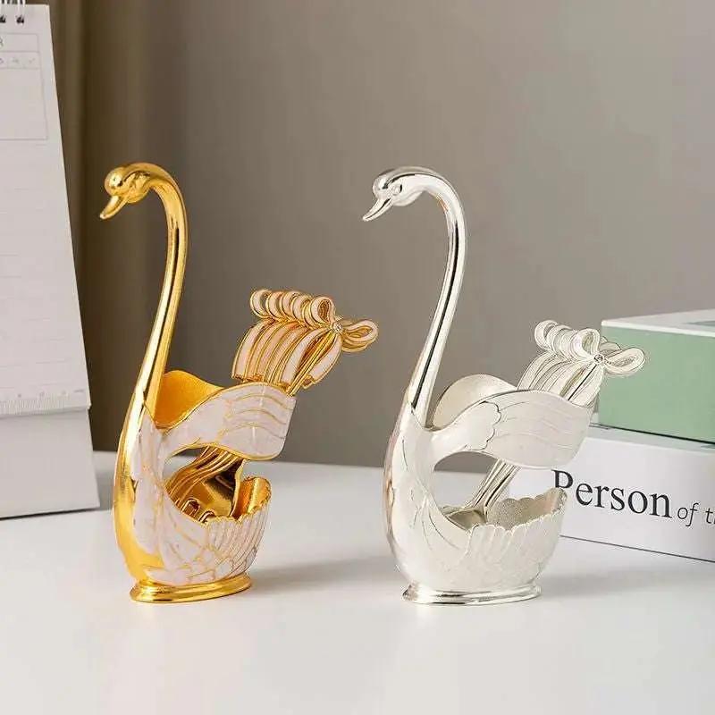 Golden Cute Swan Fruit Fork Set - Julia M LifeStyles