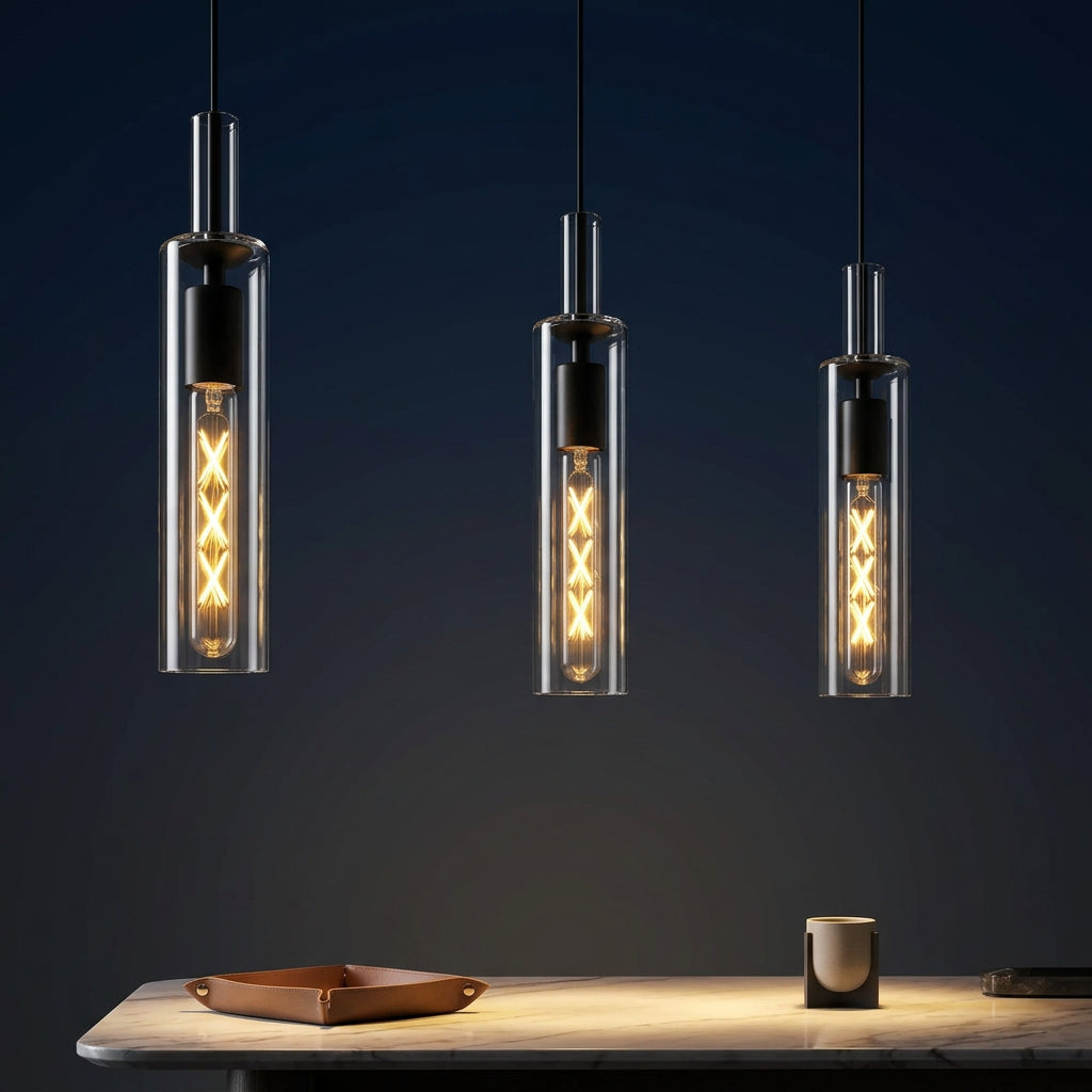 Noir Lumière™ 3-Light Glass Pendant Set