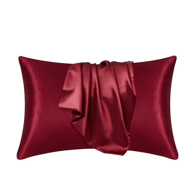 Wholesale Professional Luxury Super Soft Silky Pillow case Solid Color Silk Satin With Envelop Closure Julia M LifeStyles