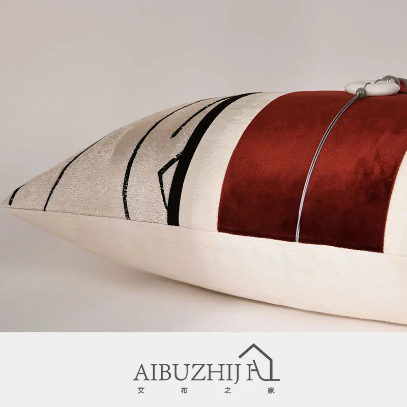 AIBUZHIJIA Luxury Safety Buckle Decoration Tassel Pendant Sofa Cushion Cover Decorative Pillow Case for Home Decor