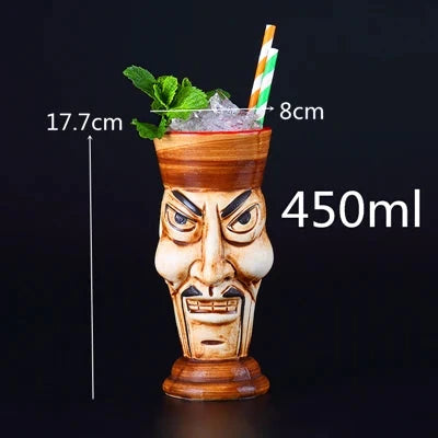 450ml Ceramic Tiki Cocktail Mug Creative Porcelain Beer Wine Mug Cup Bar Tool Julia M Home & Kitchen