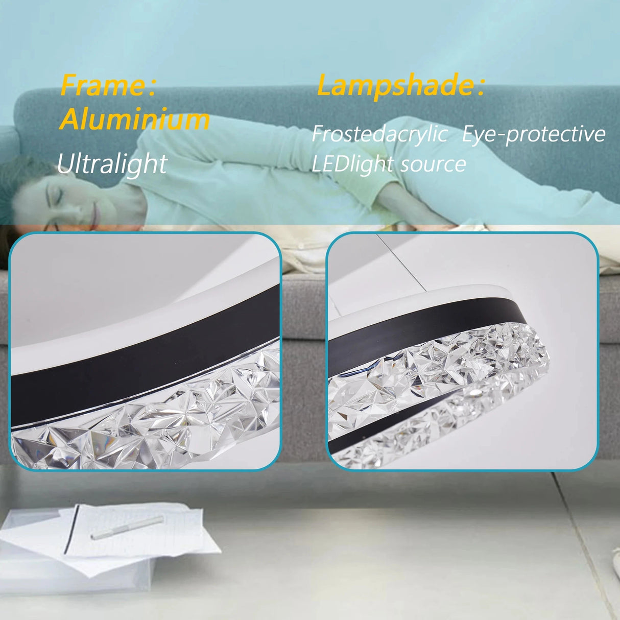 Dimmable Round Chandeliers with Remote Control, 3-Color Light for Living Room Dining Room Bedroom D20in Black Julia M LifeStyles