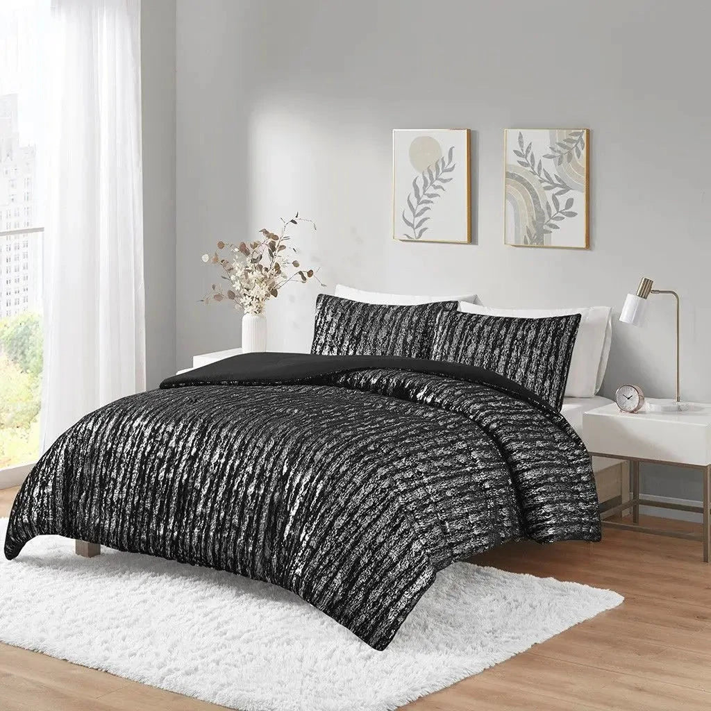 Vibrant Floral Cartoon King-Size Comforter Set in Faux Fur Julia M LifeStyles