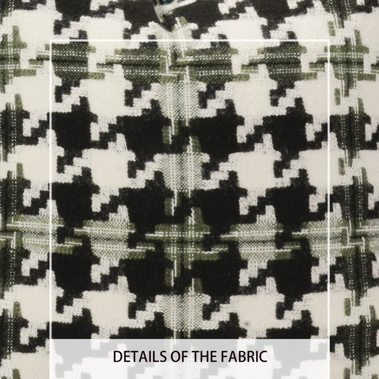 Close-up of fabric with black and white geometric pattern