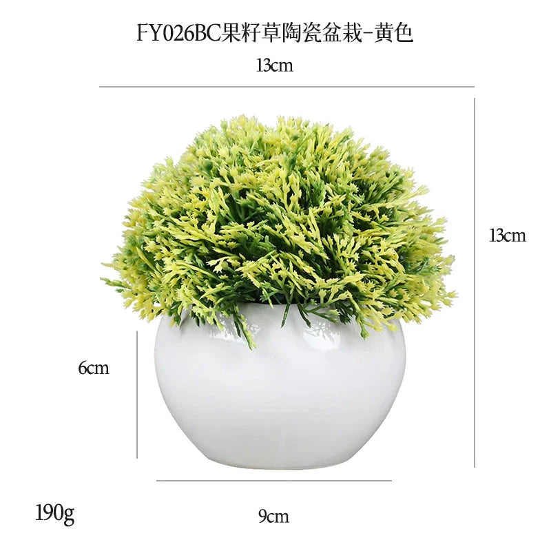 DS Artificial Plants Potted Greenery Green Grass Plastic Faux Topiary Shrubs for Bathroom Home Kitchen Office Farmhouse Decor Julia M LifeStyles