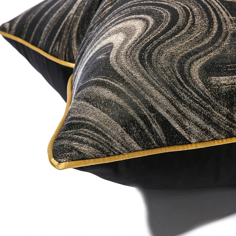 New Style Cushion Cover 50x50 Art Design Black Pillowcase Modern Black Luxury Pillow Covers 18x18 20x20 Inches Julia M LifeStyles