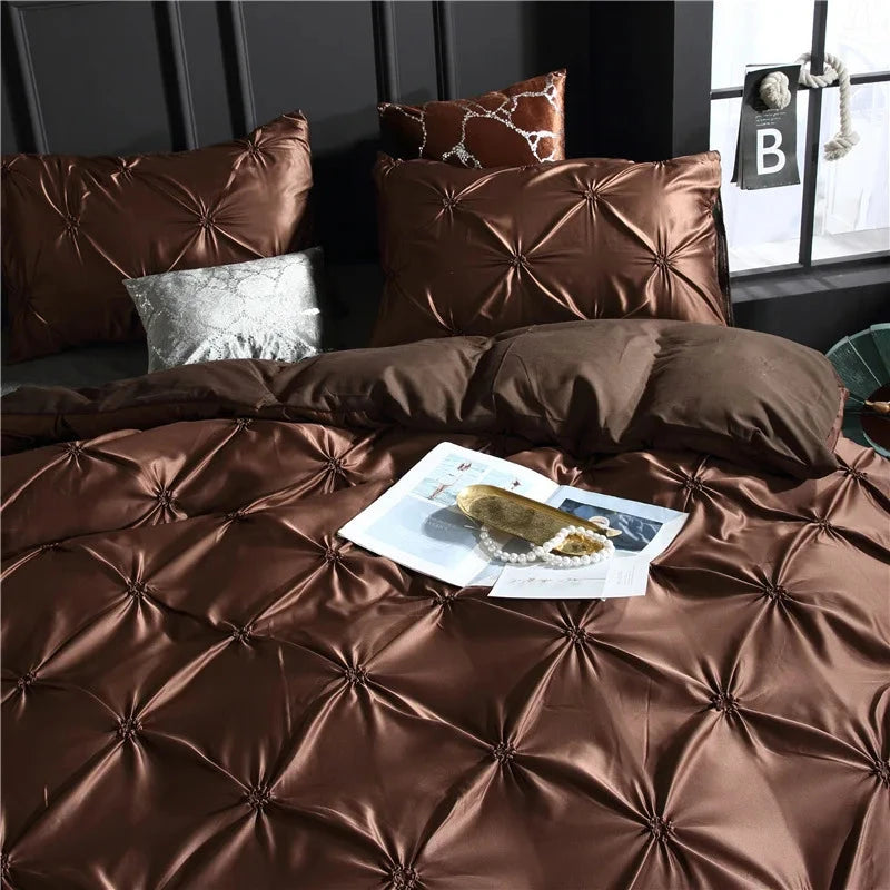 American Styles Pleated Washed Silk 3 Pieces Duvet Cover Set Wedding Julia M LifeStyles