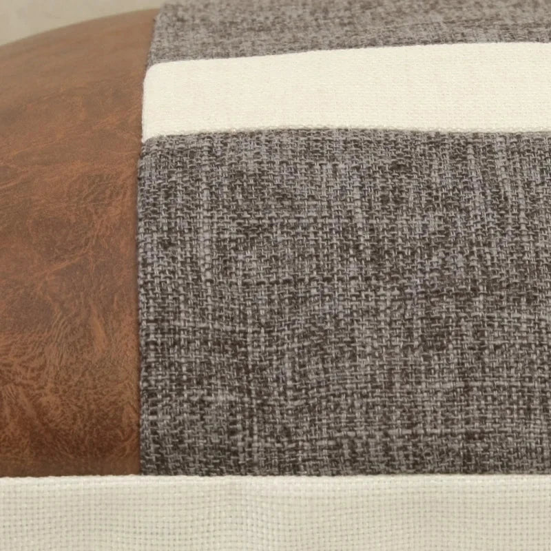 Popular Home PU Leather Stitching Cotton Diamond Lattice Pillowcase Sofa Cushion Cover Factory Price Julia M LifeStyles