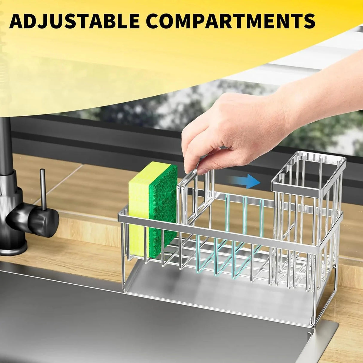 Stainless Steel Multi-Functional Dish Organizer & Soap Dispenser Caddy Julia M LifeStyles