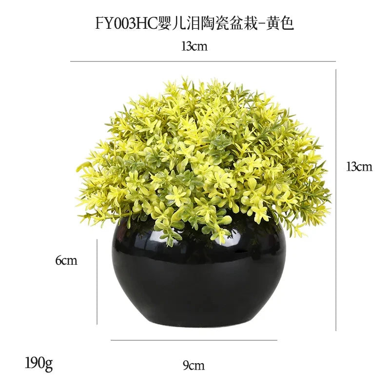 DS Artificial Plants Potted Greenery Green Grass Plastic Faux Topiary Shrubs for Bathroom Home Kitchen Office Farmhouse Decor Julia M LifeStyles