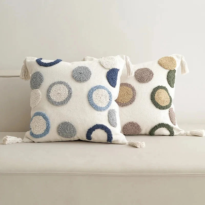 Tufted Embroidery Sofa Cushion Cover Art Throw Pillow case Living Room Decor Hotel Supplies Julia M LifeStyles