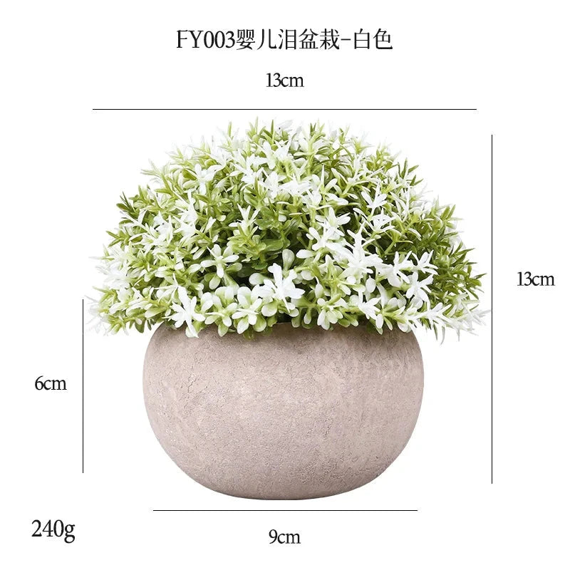 DS Artificial Plants Potted Greenery Green Grass Plastic Faux Topiary Shrubs for Bathroom Home Kitchen Office Farmhouse Decor Julia M LifeStyles