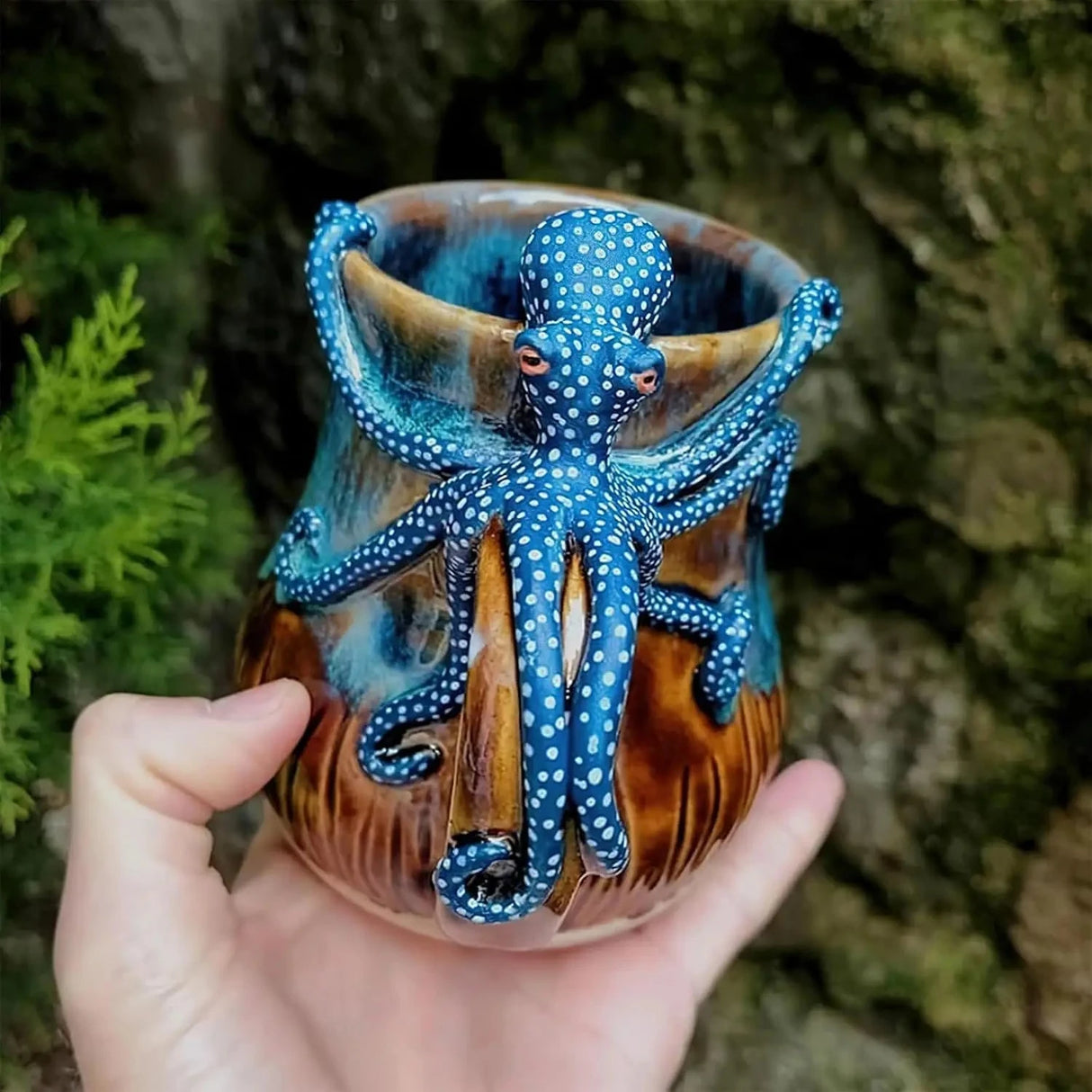 Ocean Creature Octopus Mug Home Decoration Ornaments, 3D Octopus Mug Funny Mugs, Handmade Unique Octopu Shaped Statue Cup Julia M LifeStyles