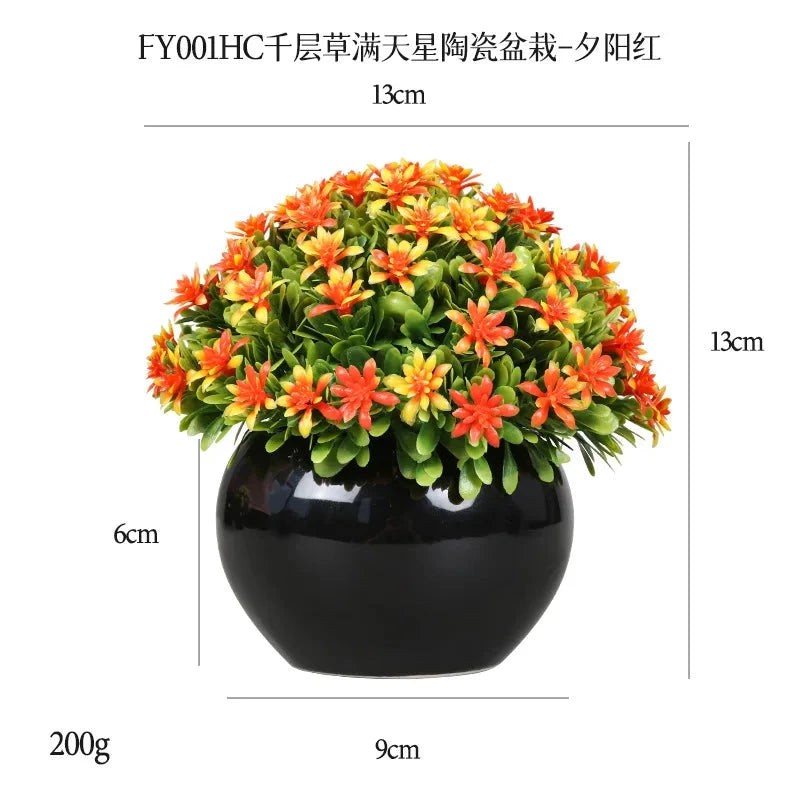 DS Artificial Plants Potted Greenery Green Grass Plastic Faux Topiary Shrubs for Bathroom Home Kitchen Office Farmhouse Decor Julia M LifeStyles