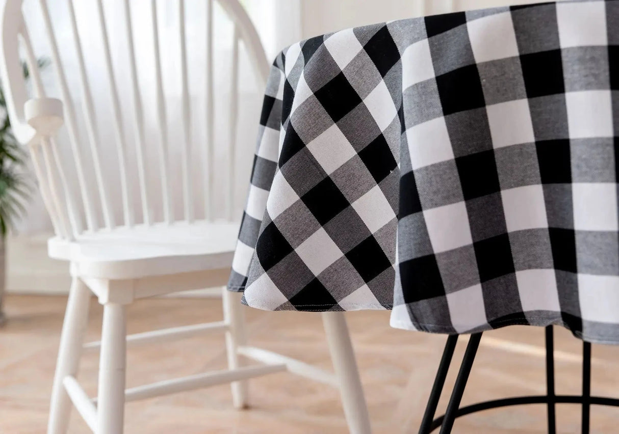 Round Red Black Checkered Lace Tablecloth for Weddings and Events Julia M LifeStyles