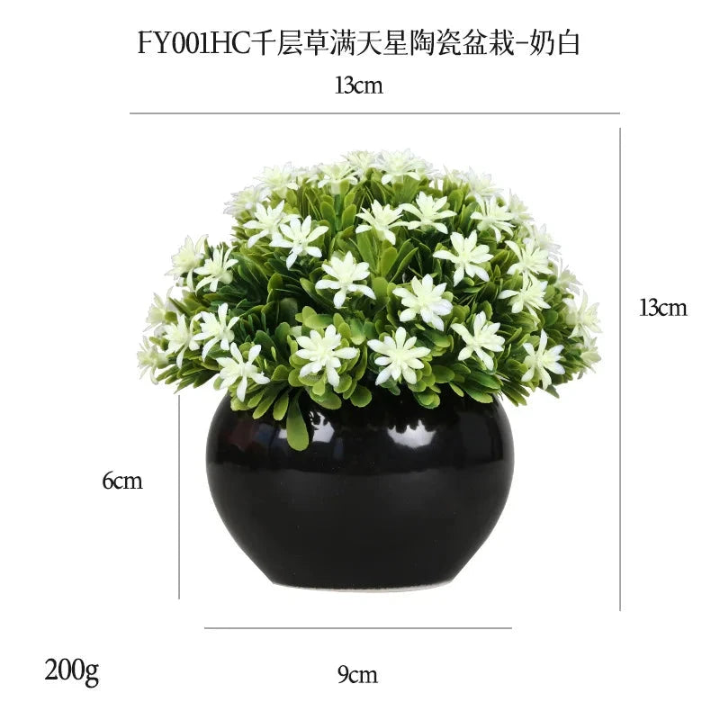 DS Artificial Plants Potted Greenery Green Grass Plastic Faux Topiary Shrubs for Bathroom Home Kitchen Office Farmhouse Decor Julia M LifeStyles