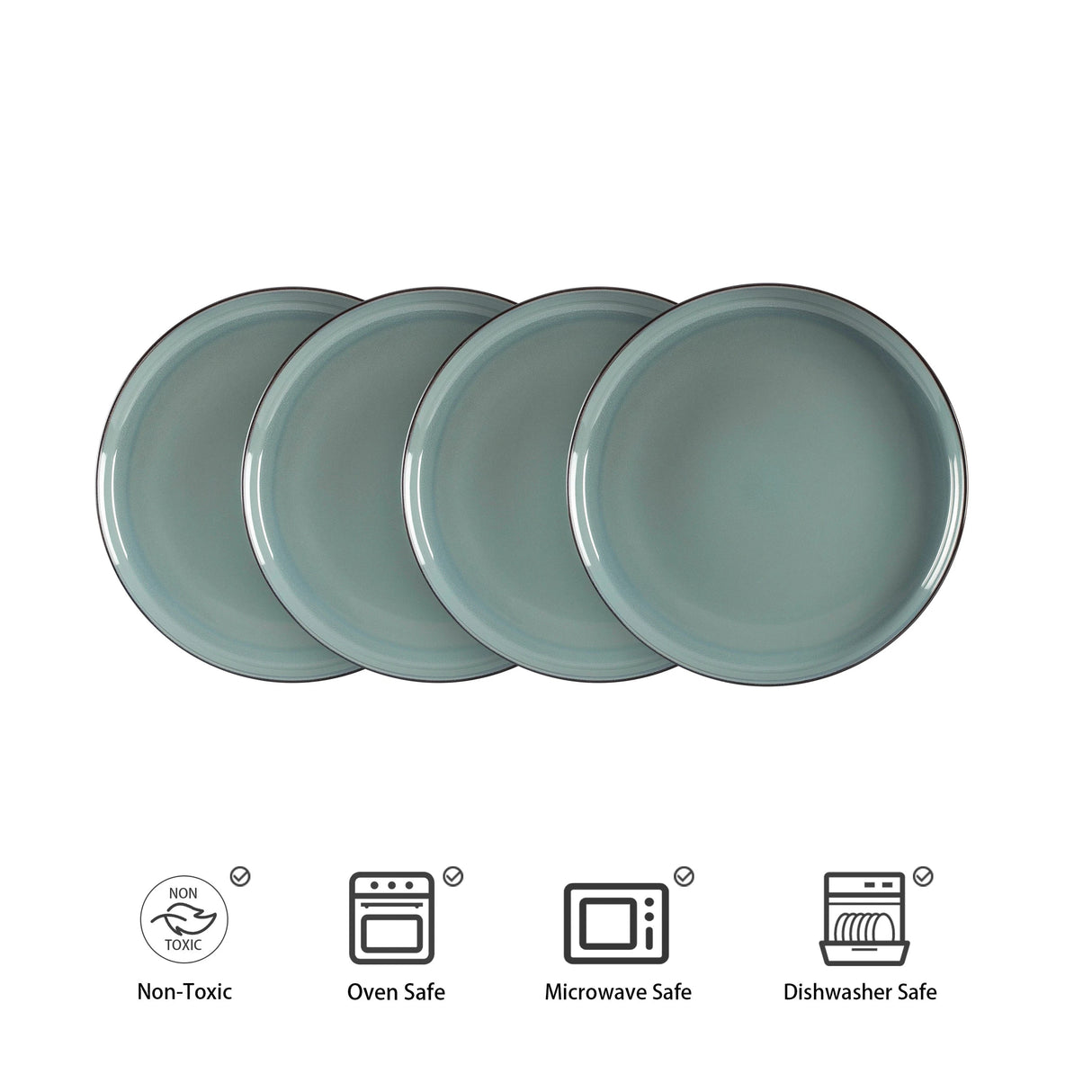 Reactive Glaze Green Stoneware Ceramic Dinnerware Sets for 4 People 20pcs Collection Julia M LifeStyles