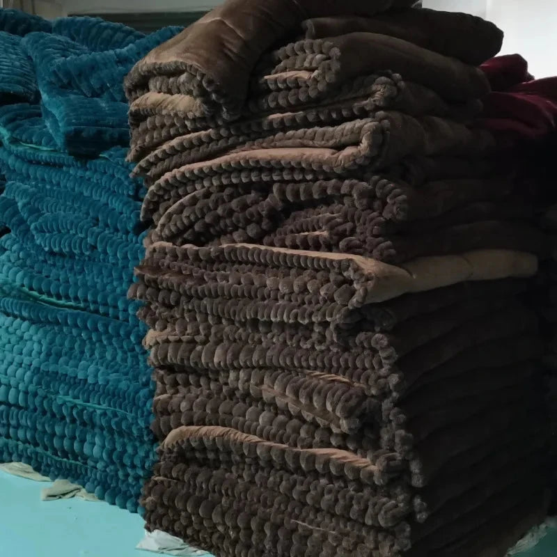 Light Luxury Rabbit Fur Plush 4-Piece Winter Set Julia M LifeStyles