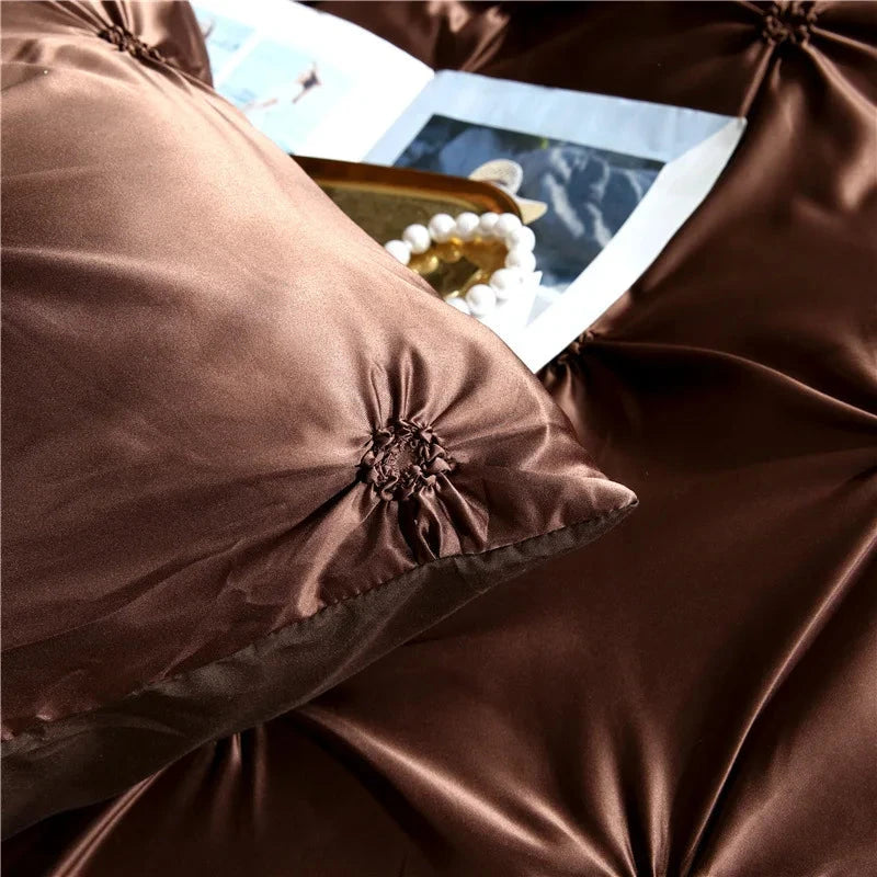 American Styles Pleated Washed Silk 3 Pieces Duvet Cover Set Wedding Julia M LifeStyles