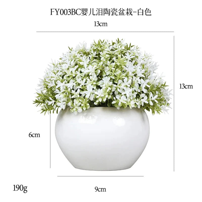 DS Artificial Plants Potted Greenery Green Grass Plastic Faux Topiary Shrubs for Bathroom Home Kitchen Office Farmhouse Decor Julia M LifeStyles