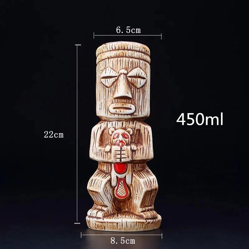 450ml Ceramic Tiki Cocktail Mug Creative Porcelain Beer Wine Mug Cup Bar Tool Julia M Home & Kitchen