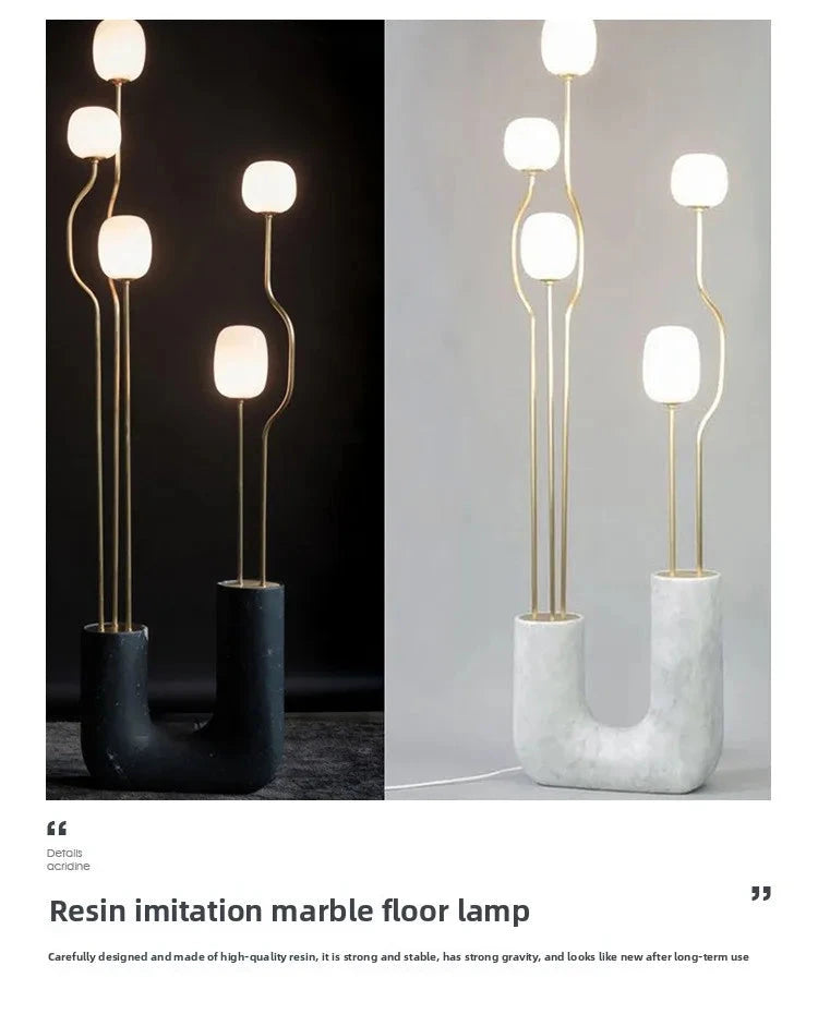 Nordic Modern LED Floor Lamp - Elegant Resin Design for Home and Hospitality Julia M LifeStyles