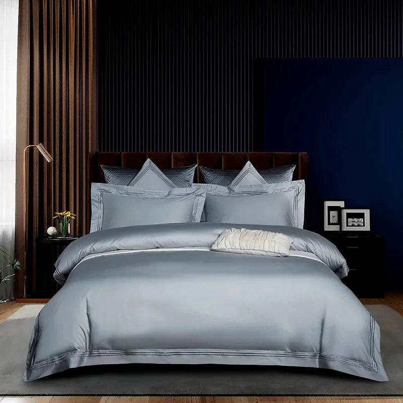 High-Quality 120S Long-Staple Cotton Bedding Set with Silk Duvet Cover Julia M LifeStyles