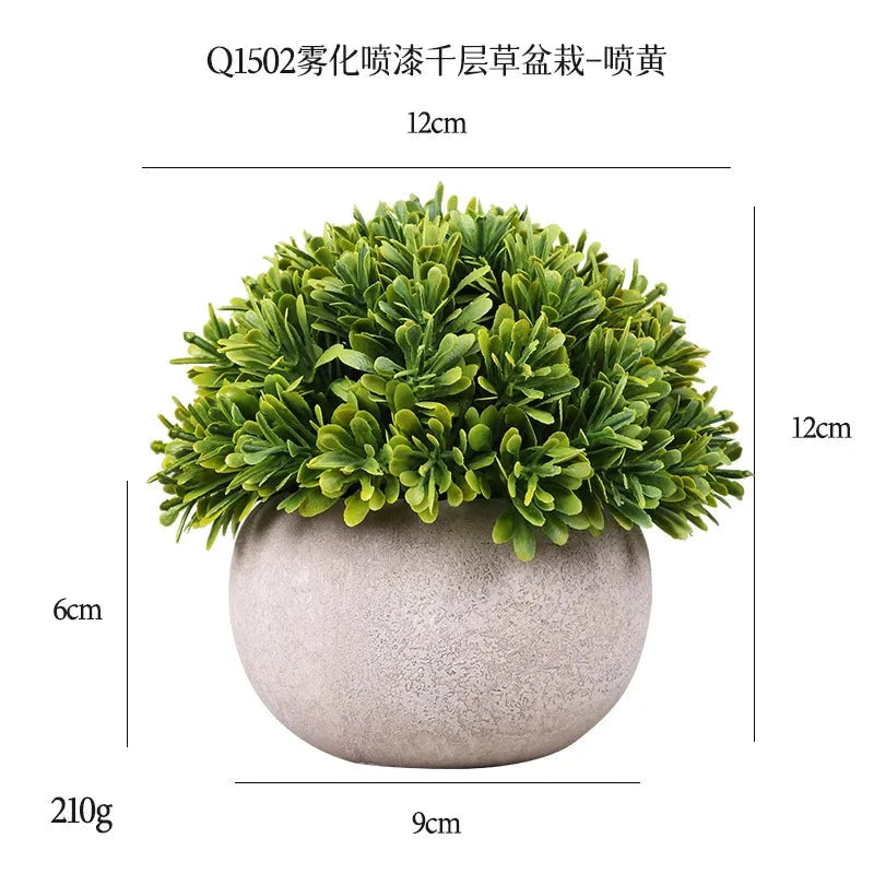 DS Artificial Plants Potted Greenery Green Grass Plastic Faux Topiary Shrubs for Bathroom Home Kitchen Office Farmhouse Decor Julia M LifeStyles