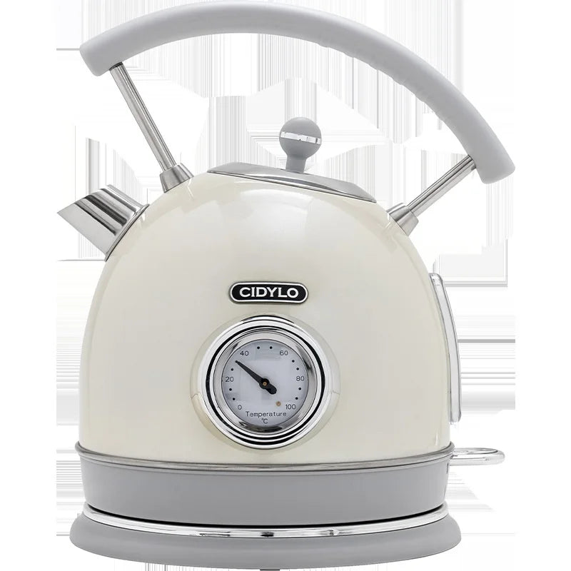 White electric kettle with a visible brand logo on a white background