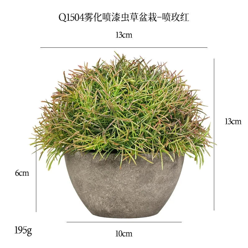 DS Artificial Plants Potted Greenery Green Grass Plastic Faux Topiary Shrubs for Bathroom Home Kitchen Office Farmhouse Decor Julia M LifeStyles