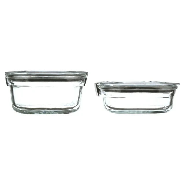 Set of 4 Glass Food Storage Containers with Latching Lids Freezer Safe for Home Kitchen Use for Back to School Julia M LifeStyles