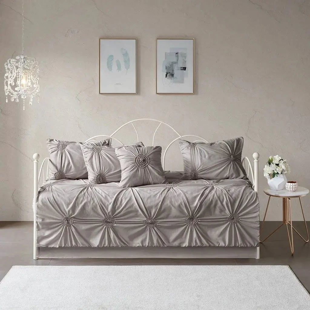 6-Piece King Size Reversible Bamboo Daybed Cover Set with Quilts and Sheets Julia M LifeStyles
