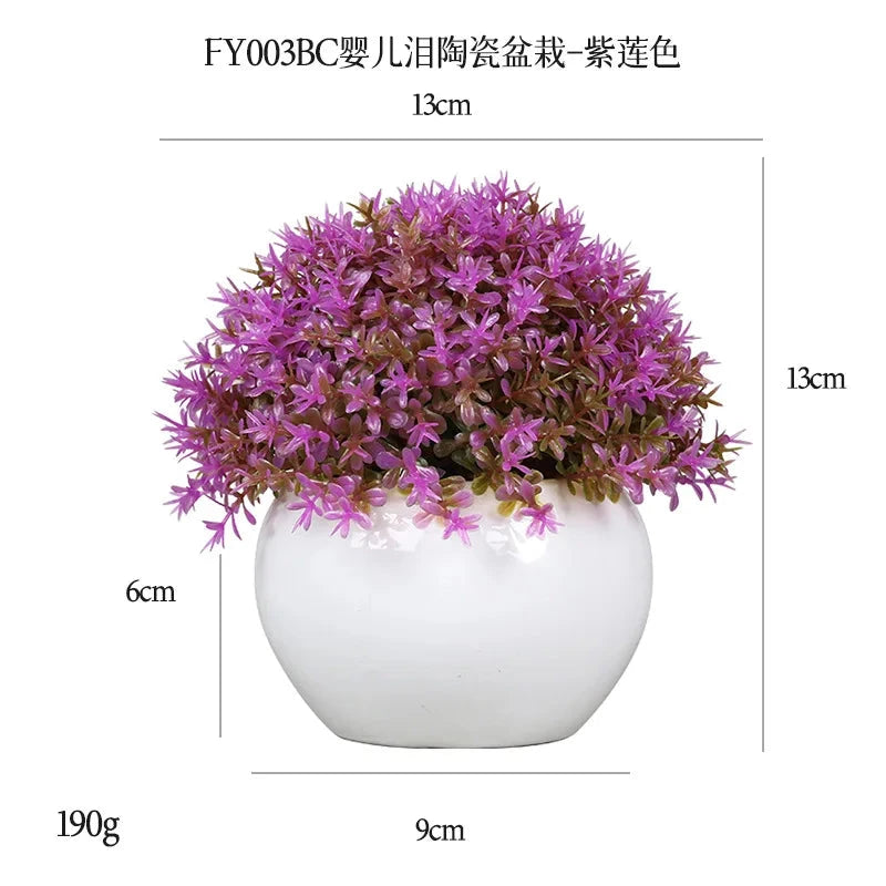 DS Artificial Plants Potted Greenery Green Grass Plastic Faux Topiary Shrubs for Bathroom Home Kitchen Office Farmhouse Decor Julia M LifeStyles