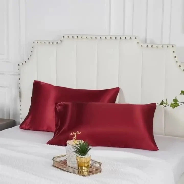 Wholesale Professional Luxury Super Soft Silky Pillow case Solid Color Silk Satin With Envelop Closure Julia M LifeStyles