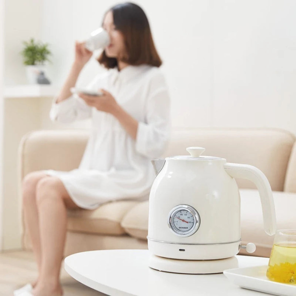 Retro Electric Kettle with Temperature Display - 1.7L Stainless Steel - Julia M LifeStyles