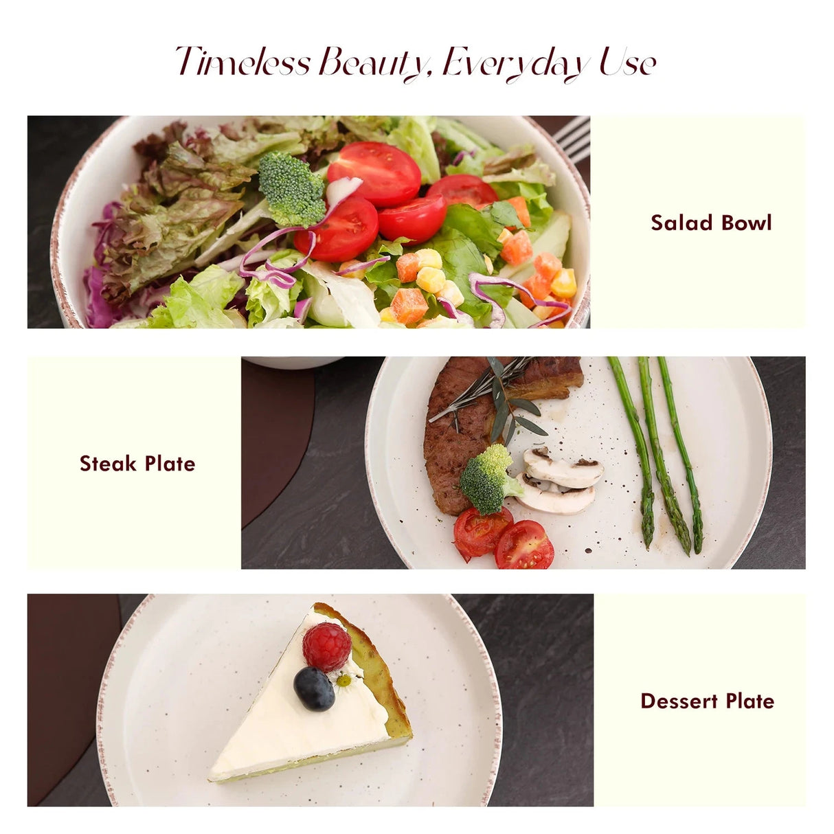 Nordic Style Round Stoneware 20pc Dinnerware Sets Speckled Matt White Plate and Bowl Set Julia M LifeStyles