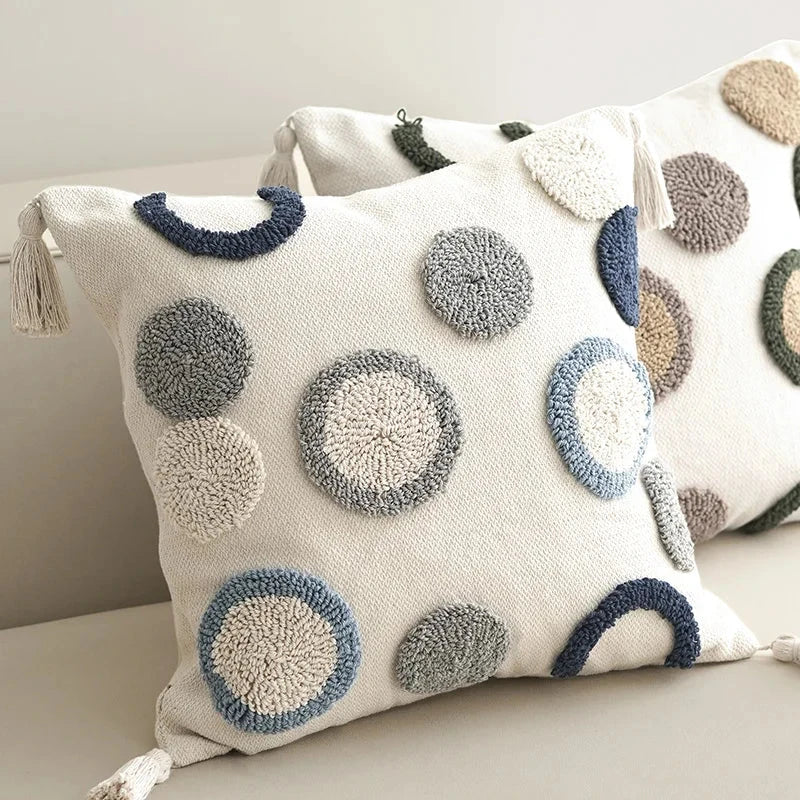 Tufted Embroidery Sofa Cushion Cover Art Throw Pillow case Living Room Decor Hotel Supplies Julia M LifeStyles