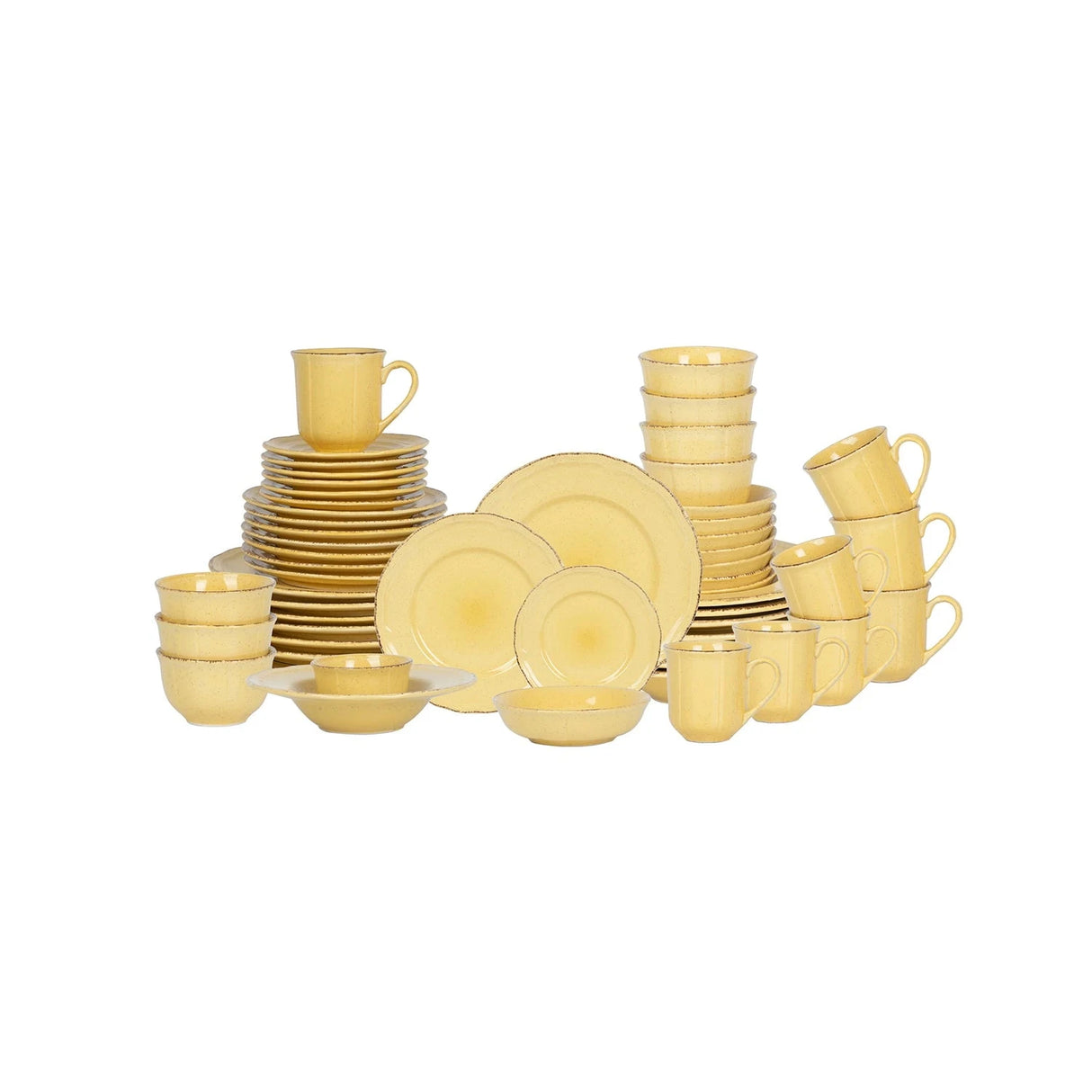 Elegant Dinnerware Set with Pasta Bowls Fine China Premium Royal Yellow Dinner Set Julia M LifeStyles