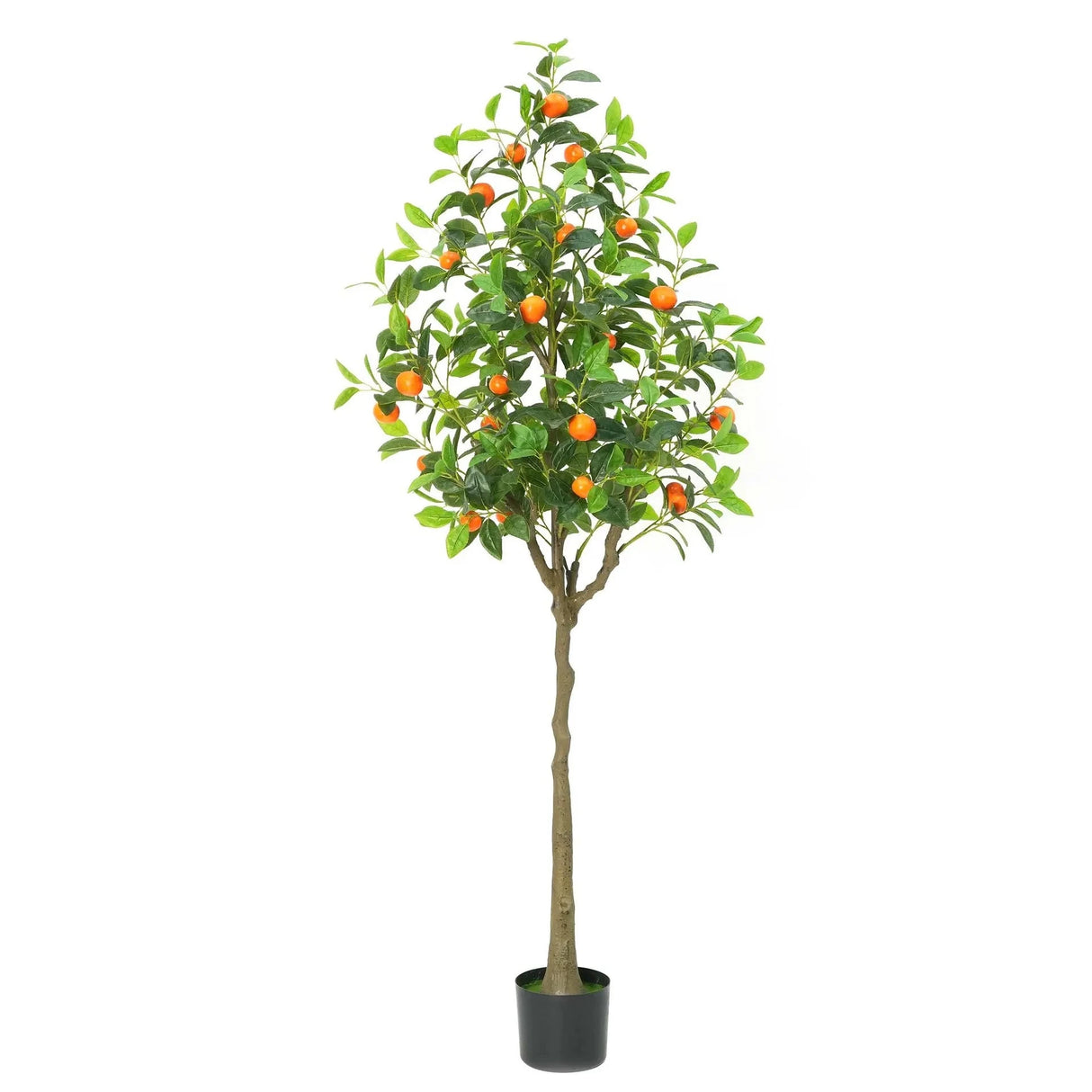 High-End Luxury Indoor Orange Tree Artificial Green Plastic Potted Fruit Fake Kumquat for Halloween Christmas Living Room Julia M LifeStyles