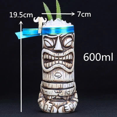 450ml Ceramic Tiki Cocktail Mug Creative Porcelain Beer Wine Mug Cup Bar Tool Julia M Home & Kitchen