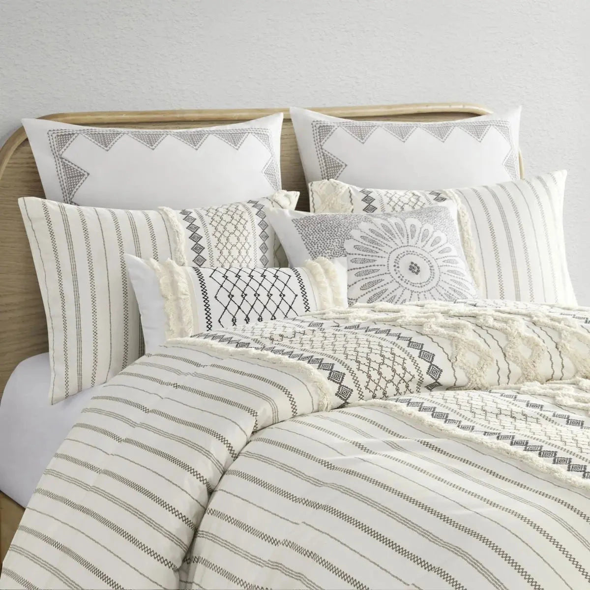 DB Luxury Cotton Printed Duvet Cover Set with Chenille King Twin Sizes Geometric Pattern Woven Bedding Blankets for Winter Use Julia M LifeStyles