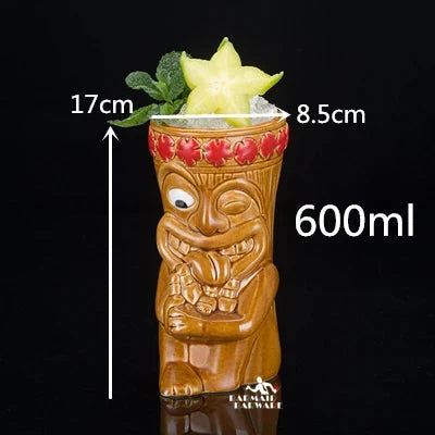 450ml Ceramic Tiki Cocktail Mug Creative Porcelain Beer Wine Mug Cup Bar Tool Julia M Home & Kitchen