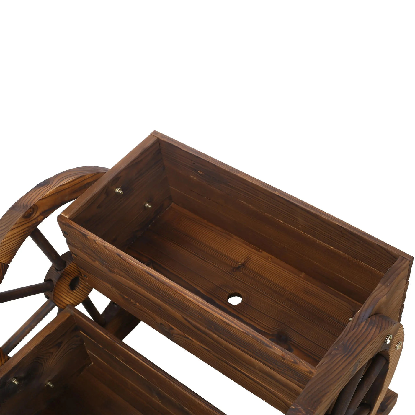 DB Large Wooden Wagon Planter Box Garden Planter with Wheels Decorative Indoor Outdoor Kit for Flowers Herbs Vegetables Julia M LifeStyles