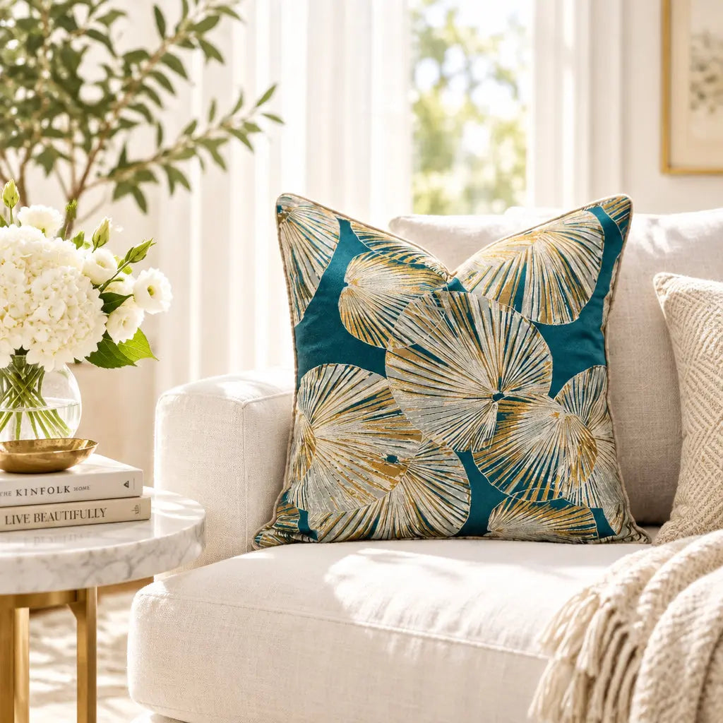 Large Leaf Design Cushion Cover 18x18 20x20inches Summer Throw Pillow Covers for Livingroom Bedroom Generous Pillowcase Julia M LifeStyles
